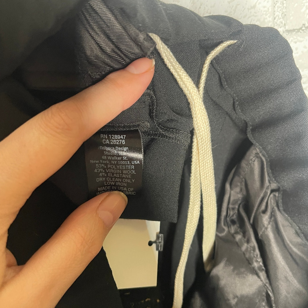 Nili Lotan 2 Wool Elastic Waist Paris Pants $495 Drawstring Slouchy Jet Black - Picture 8 of 10